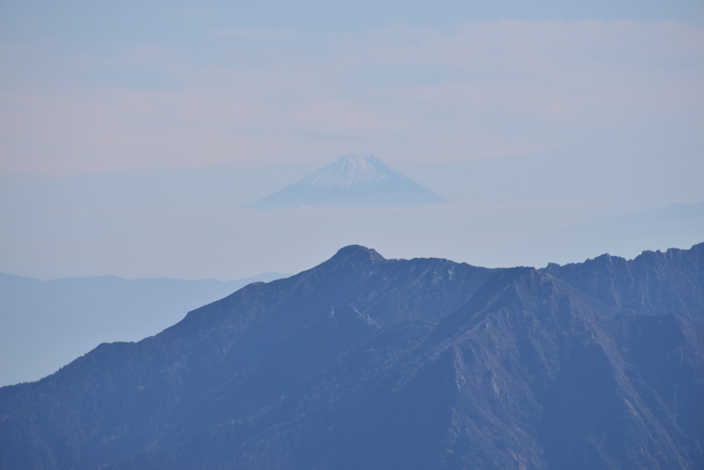 富士を望む。