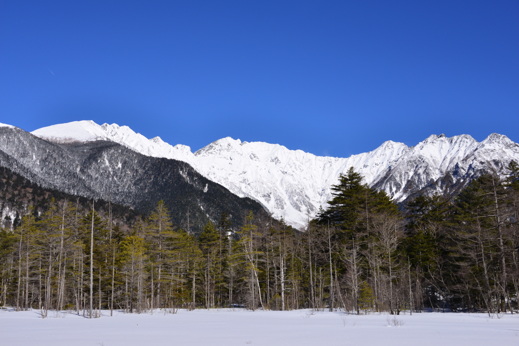 田代池から見る穂高連峰