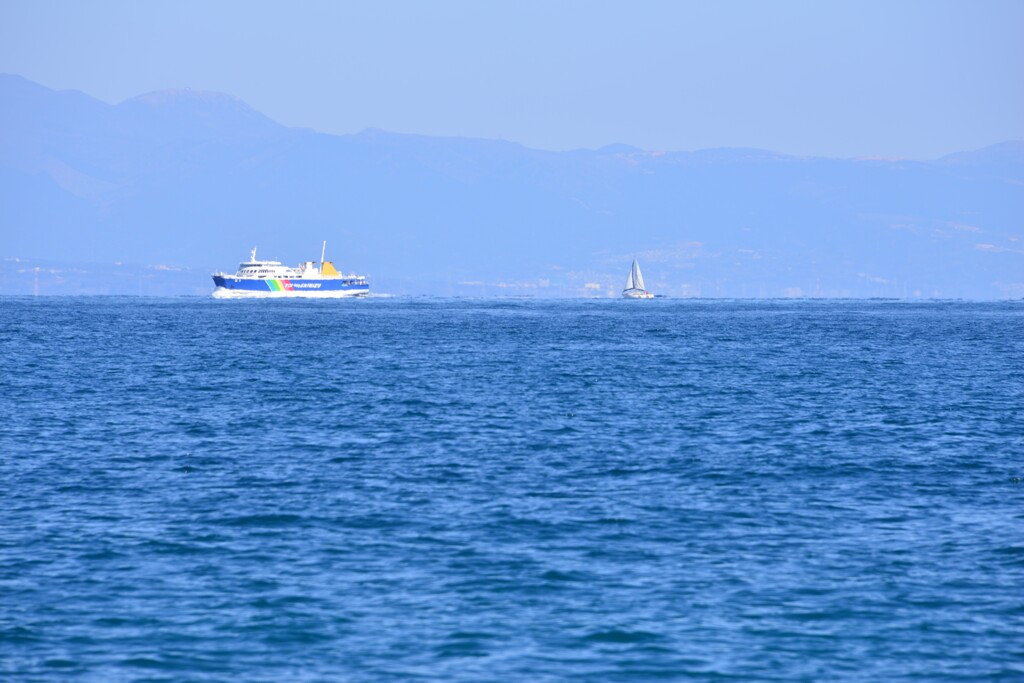 フェリーとヨット