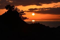 夕日とリフレクション