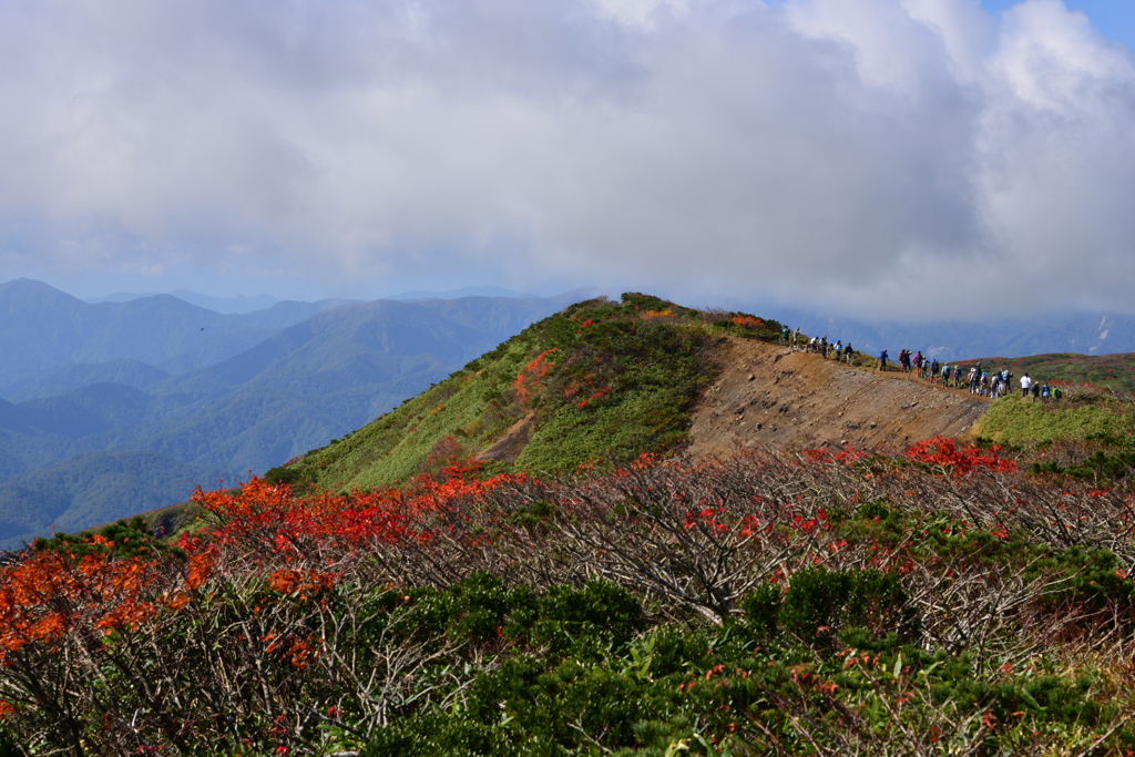 稜線と紅葉
