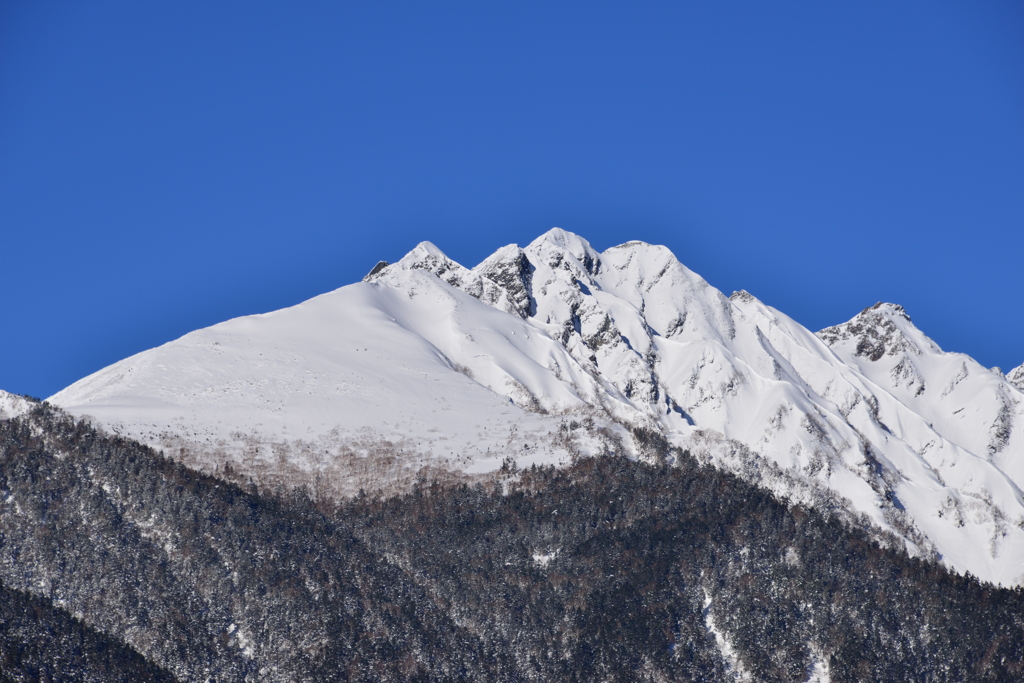 西穂高岳の遠望