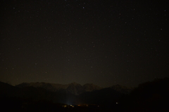 月食の中の星空