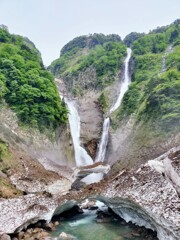 称名滝とハンノキ滝のかけ橋