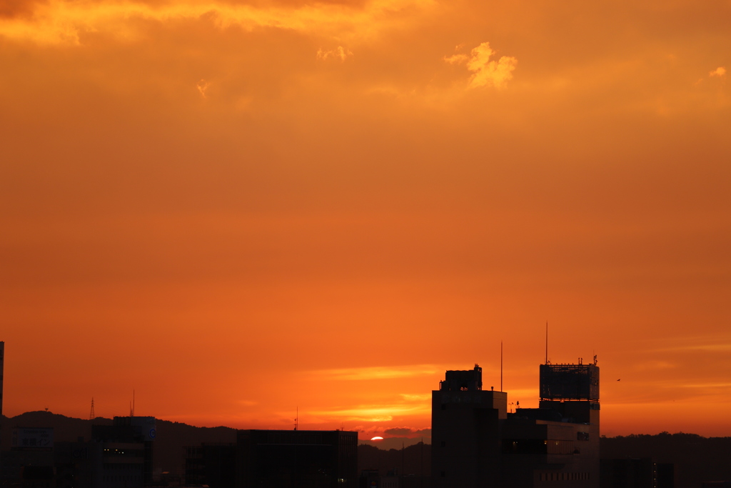 8月最後の夕陽