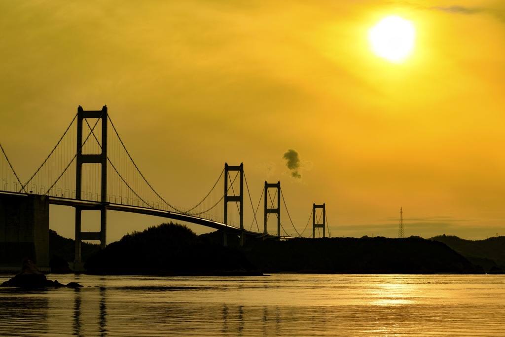 来島海峡、夕景色