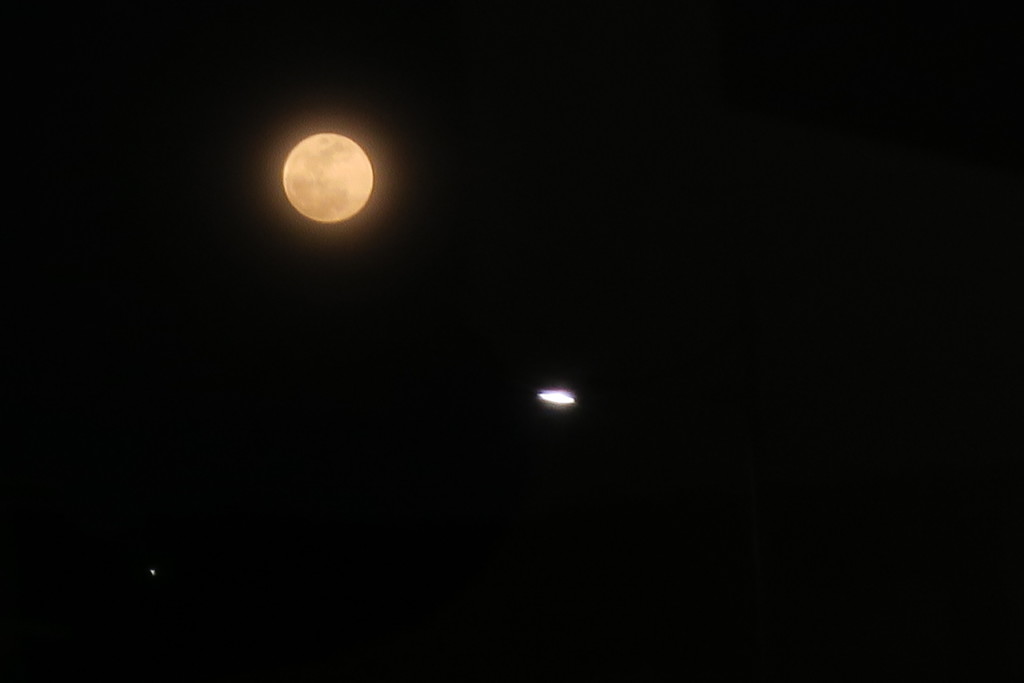 鴨川沿いから見た月の出