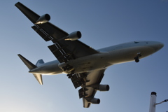 関空沖のジャンボ着陸