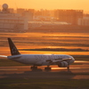夕日に