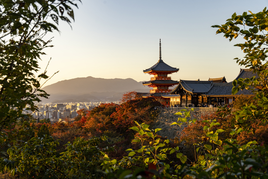 赤黄色の京都