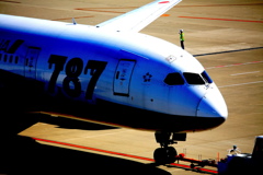 飛行機の上に人が~~~笑