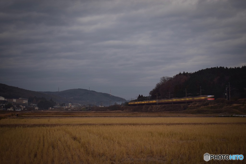初冬の田園 夕暮れ時