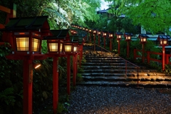 貴船神社はあいにくの雨