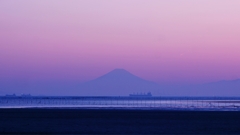 千葉県側から富士山を望む