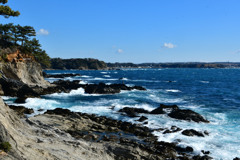 押し寄せる白波