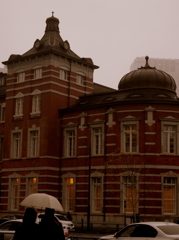 umbrella, rain and station