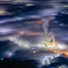 工場夜景雲海