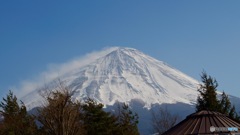 強風の中の富士山