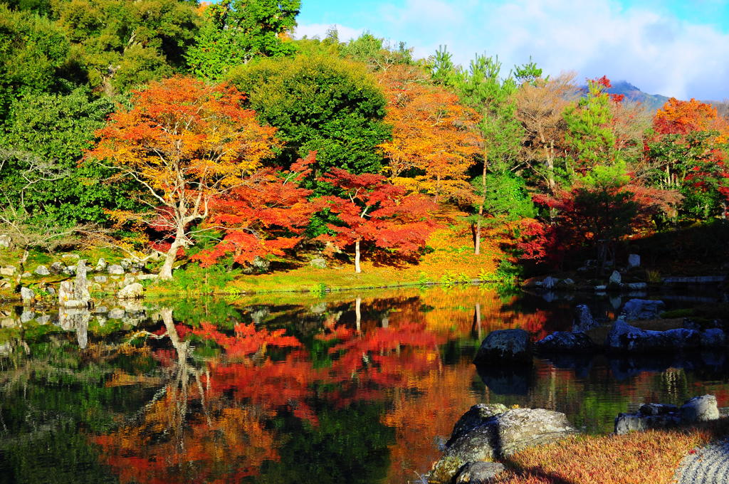 水鏡の紅葉