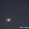 三日月と土星と木星