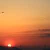 神戸空港からの夕日