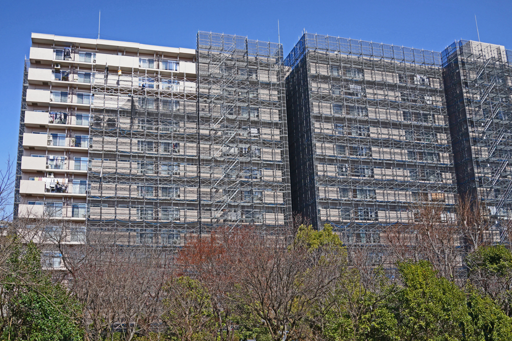 高層マンション工事足場 Ⅰ