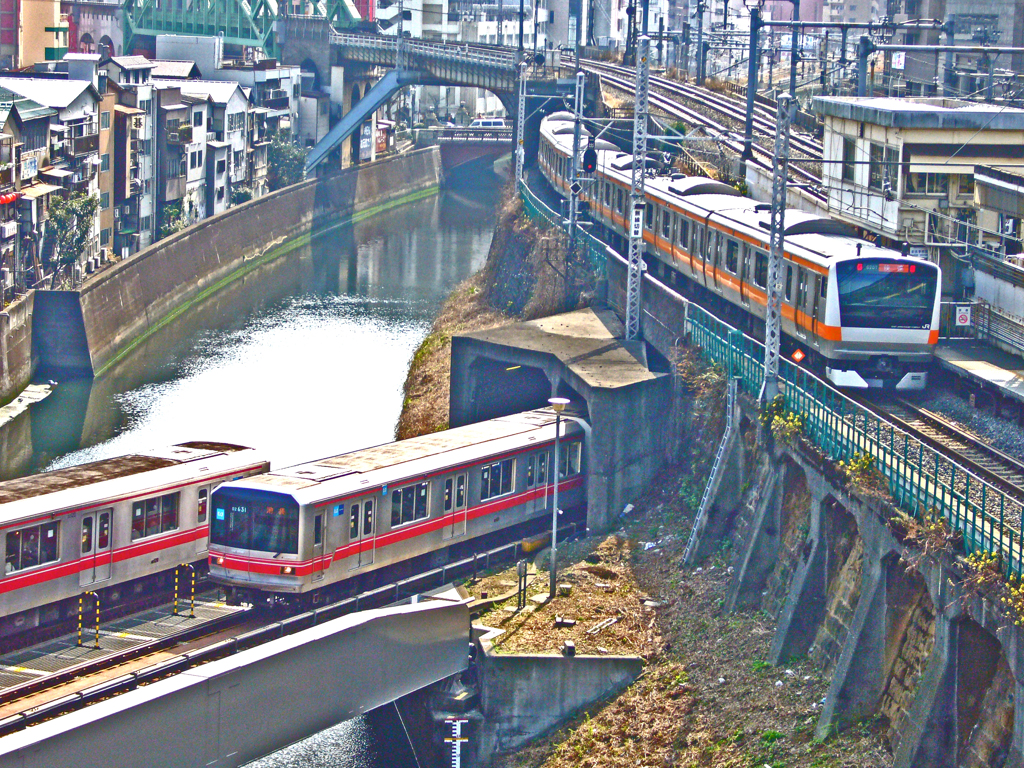 中山道を歩くⅡ　②お茶の水 電車往来