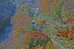 吾妻渓谷　①湖底に沈んだ風景