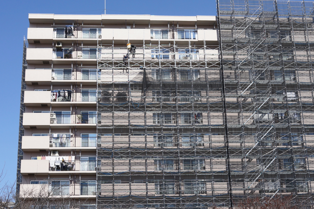 高層マンション工事足場Ⅱ