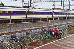列車と自転車列