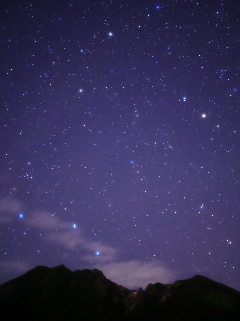 茶臼岳と星空