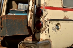 古い救急車のドア