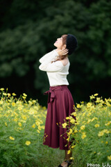 秋桜と美女６