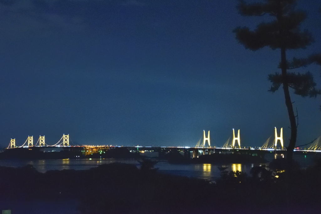 鷲羽山Pからの瀬戸大橋。