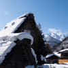 白川郷は雪景色