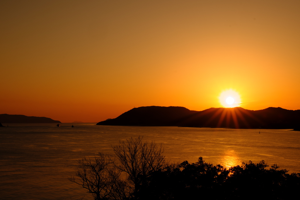 与島展望台から日没景観２