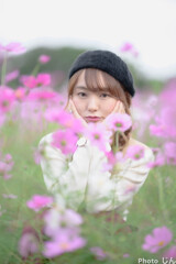 秋桜と美女５