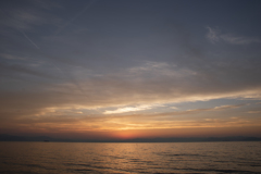 琵琶湖岸からの夕日_2