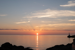 夕日ヶ浦温泉からの夕日