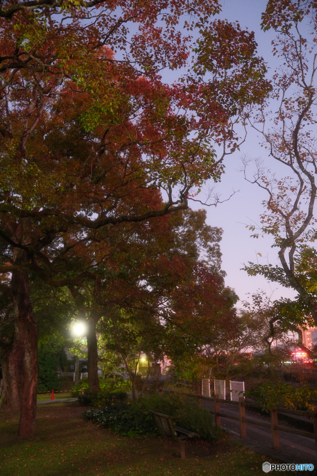 都城市に着いてイルミネーションへ向かう時の夕景２