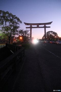 都城市に着いてイルミネーションへ向かう時の夕景４