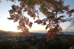 彦根城から見た夕空