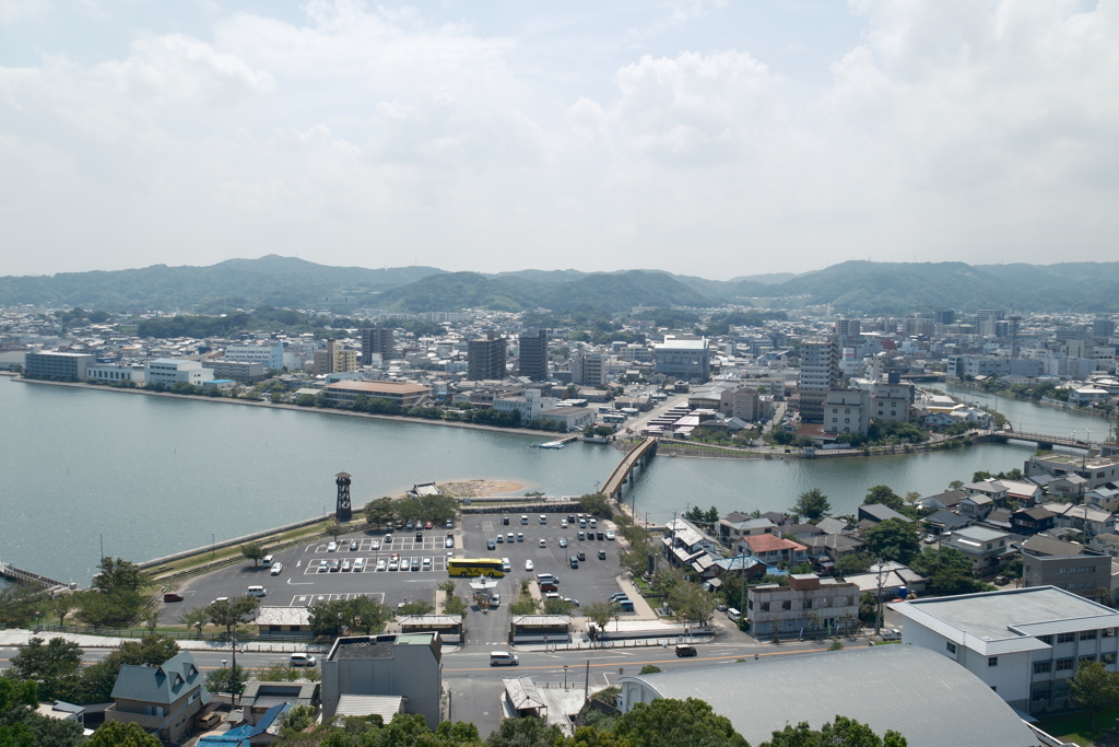 唐津城の天守閣から見た景色3