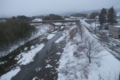 湖西線にて、電車の車窓からの雪景色６