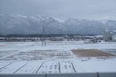 湖西線にて、電車の車窓からの雪景色７