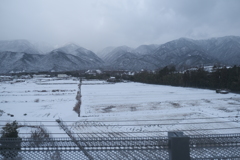 湖西線にて、電車の車窓からの雪景色１３
