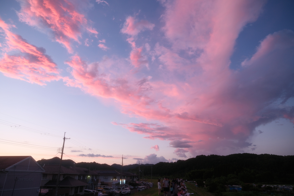 花火大会前の待機中に夕景２