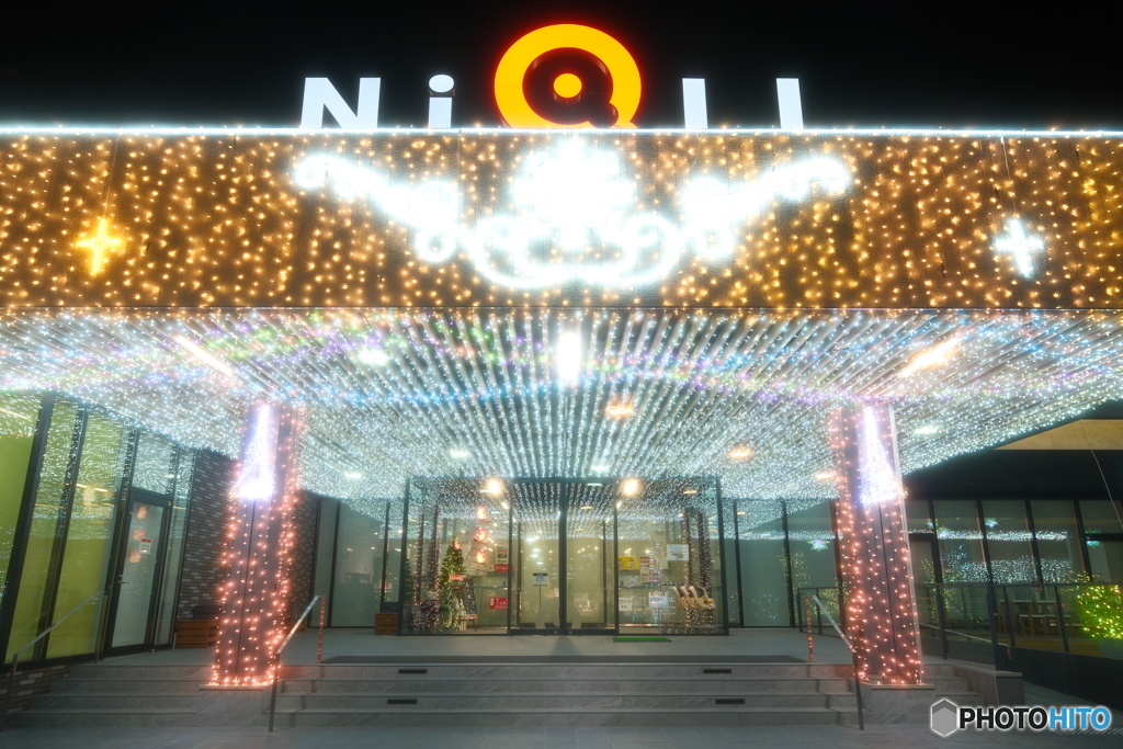 道の駅都城NIQLLのイルミネーションを見にくる９