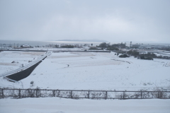 湖西線にて、電車の車窓からの雪景色３