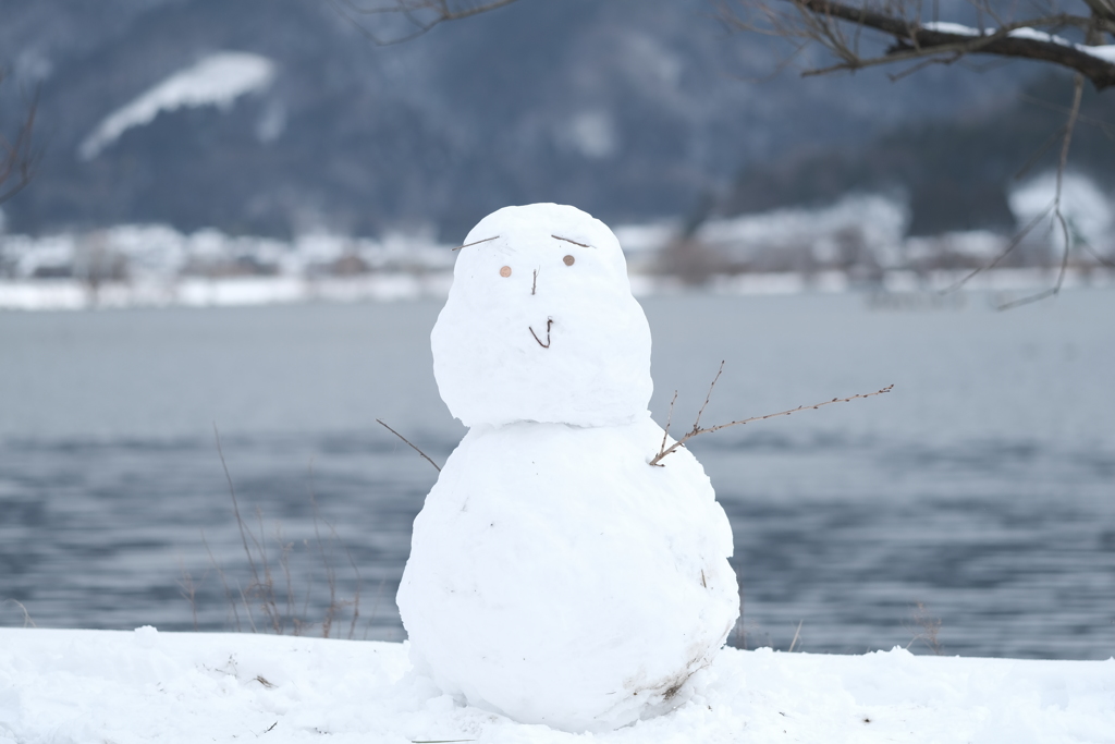 偶然出合った雪だるま